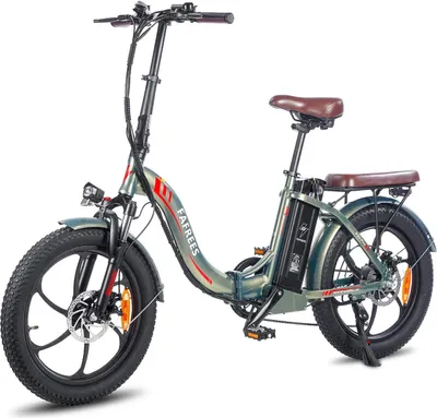 Imagen del producto de Fafrees F20 Pro: Bicicleta eléctrica plegable de 20 pulgadas, bicicleta de montaña plegable con neumáticos anchos de 20x3.0, color verde