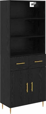 Obrázok produktu pre Highboard Čierny dub 69,5 x 34 x 180 cm Kompozitné drevo