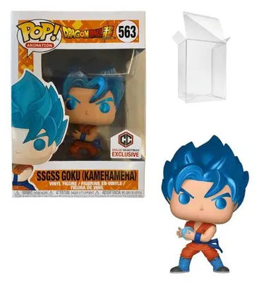 Produktbild von Funko POP! Animation: Dragon Ball Super – SSGSS Goku (Kamehameha) #563 Metallic Exclusive [ohne Aufkleber]
