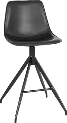 Produktbild von Barhocker >Monaco< (2er-Set) in Schwarz, Glattlederoptik - 46x84x47cm (BxHxT)
