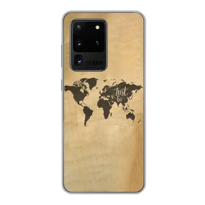 Produktbild von MuchoWow® Handyhülle Schutzhülle Hülle für Samsung Galaxy S20 Ultra Weltkarte - Karte - Sprichwörter Silikon Softcase Handy Hülle - Karteninhaber