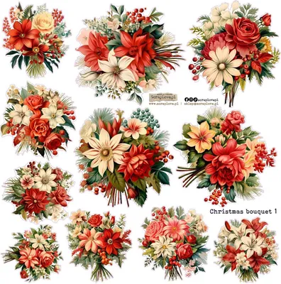 Produktbild von AUFKLEBER - ScrapLove - Weihnachtsstrauß 1