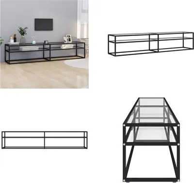 Immagine prodotto di vidaXL Mobile TV trasparente 200x40x40,5 cm in vetro temperato - Mobile TV - Mobili TV - Porta TV - Mobili TV