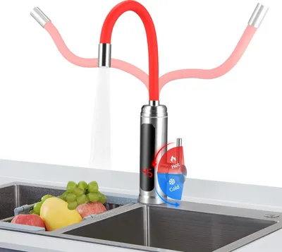 Obrázok produktu pre Elektrický prietokový ohrievač vody - bez zásobníka - 220 V, štandard EÚ - rýchle ohrev - nerezová oceľ - CE