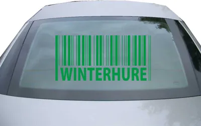 Produktbild von Indigos UG - Aufkleber Heckscheibe & Motorklappe DE6424 - grün - 600x285 mm - BARCODE Winterhure - Auto Scheiben Fenster Heckklappe Tuning Racing JDM - Die cut