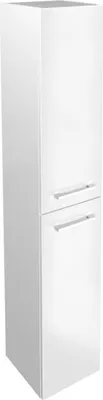 Produktbild von FACKELMANN Hochschrank Oxford / Badschrank mit gedämpften Scharnieren / Maße (B x H x T): ca. 30 x 162 x 31,8 cm / Schrank fürs Bad mit 2 Türen / Türanschlag frei wählbar / Korpus & Front: Weiß