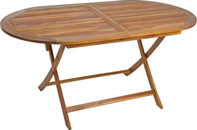 Produktbild von Gartentisch Balkontisch Terrassentisch Holz Tisch Gartenmöbel klappbar oval