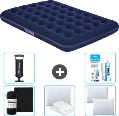 Produktbild von Bestway Luftmatratze - Französisches Bett - 137 x 191 x 22 cm - Blau - Im Lieferumfang enthalten Zubehör