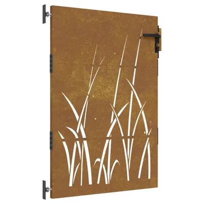 Produktbild von vidaXL Gartentor 85x150 cm Cortenstahl Gras-Design