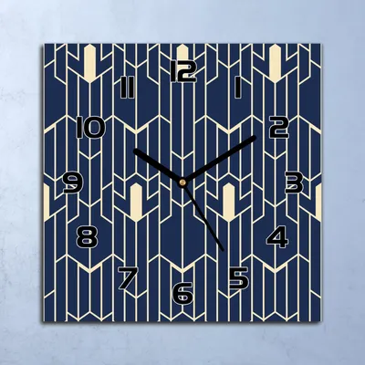 Produktbild von Wanduhr Echt-Glas-Küchenuhr Geometrische Muster Quarz 30x30 Deko Bilder
