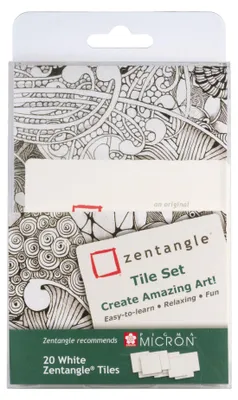 Produktbild von Sakura - Zeichenset Zentangle Set mit 20 Mustern weiß | 35 Stück