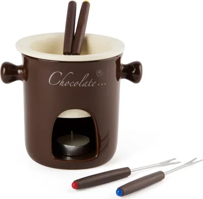 Zdjęcie produktu dla Excelsa Zestaw do Fondue Czekoladowy Ceramiczny 16xH16,5x11 cm Brązowy