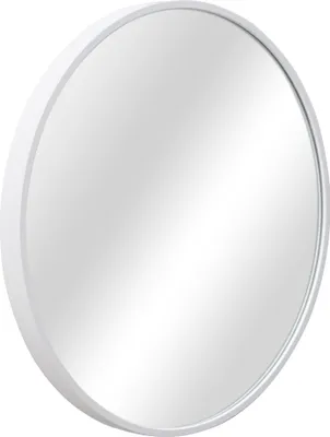 Produktbild von Wandspiegel Modugno 60 cm Badezimmerspiegel Badspiegel Schminkspiegel Hängespiegel rund Aluminiumrahmen Wandmontage Weiß