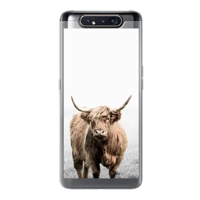 Produktbild von MuchoWow® Handyhülle Schutzhülle Hülle für Samsung Galaxy A80 Schottischer Highlander - Vlies - Kuh Silikon Softcase Handy Hülle - Schutzdeckel