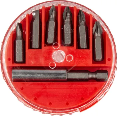 Produktbild von EUROTOOLS Bit-Satz Sortiment mit Kreuz Schlitz und Pozidriv, 7-teilig, in Box