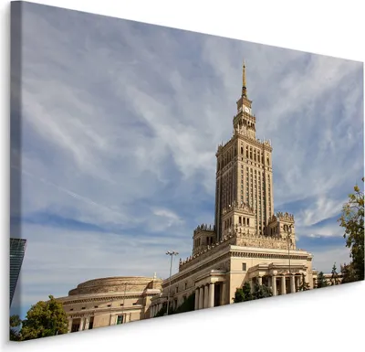 Produktbild von Fabelhafte Canvas LEINWAND BILDER 70x50 cm XXL Kunstdruck Warschau Stadt Palast Uhr
