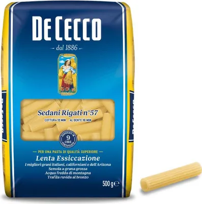 Produktbild von 10x De Cecco Pasta 100% Italienisch Sedani Rigati n° 57 kurze Pasta 500g