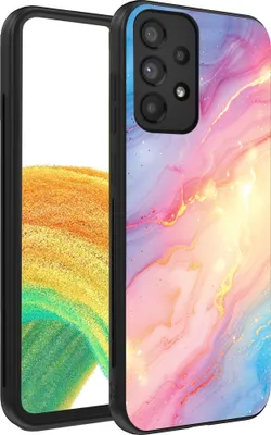 Produktbild von Smartphonica Handyhülle geeignet für Samsung Galaxy A33 5G mit Regenbogen Glitter Marmor Print - TPU Backcover Case Regenbogen Glitter Marmor Design