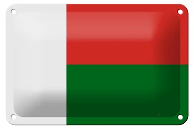 Produktbild von Blechschild Flagge Madagaskars 18x12cm Flag of Madagascar Dekoration