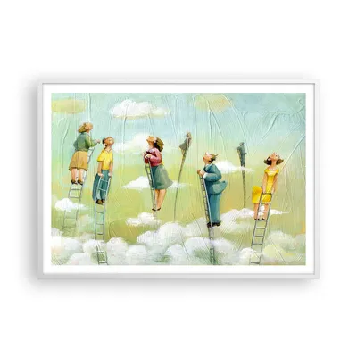 Produktbild von Gerahmtes Poster - Weißer Rahmen - Abstraktion modern - 100x70 cm - Wand Bild - Wanddeko - Wandbilder - Kunstposter - Wandposter - Bilderrahmen - Bilder - Kunstdruck - Wandbild - P2WAA100x70-3642