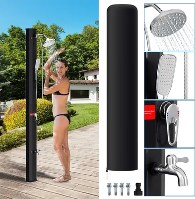 Image de TolleTour Douche solaire 35L avec protection contre la pluie et douchette Douche d'été avec douche de pied Douche de piscine Douche de jardin Douchette