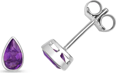 Produktbild von 9 Karat (375) Weißgold Damen - Paar Ohrstecker mit Amethyst - 6mm*4mm; TRS31269KW
