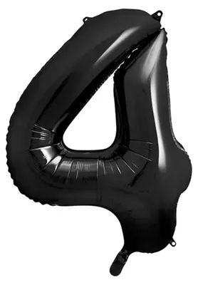 Obrázek produktu pro Fóliový balónek 86cm číslo 4 černý