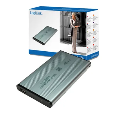 Produktbild von LogiLink Enclosure 2.5 inch S-ATA HDD USB 2.0 Alu, SATA, 63.5 mm (2.5 "), Silber, Aluminium, 480 Mbps