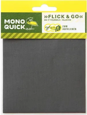 Produktbild von Klebeflicken Grau - Aufnäher, Bügelbild, Aufbügler, Applikationen, Patches, Flicken, Größe: 10,0 x 20,0 cm