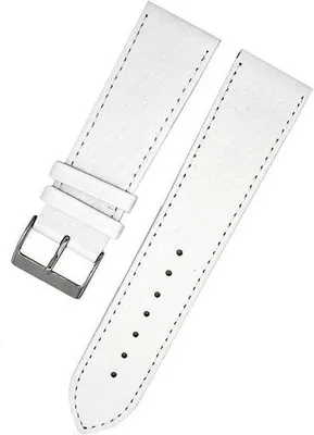 Produktbild von Uhrenarmband Kalbsleder weiß 18mm Ton in Ton Dornschließe