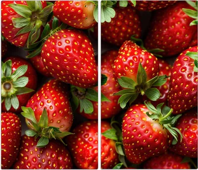 Produktbild von Spritzschutz Herdabdeckplatte Schneidebrett aus Glas Frische Erdbeeren 2-Teilig (60x52cm)