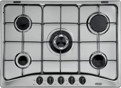 Immagine prodotto di De Longhi YAF57ASV Piano Cottura Nero Argento Da Incasso Gas 5 Fornelli