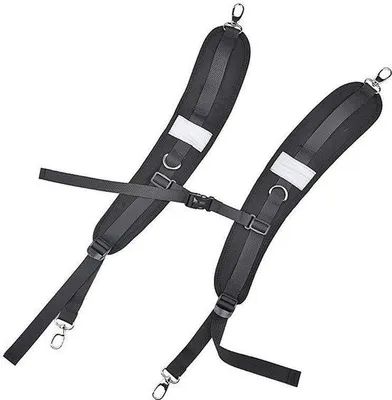 Obrázok produktu pre Vodotesný systém ramenných popruhov s nastaviteľným bedrovým pásom, pre batohy/tašky, čierny.