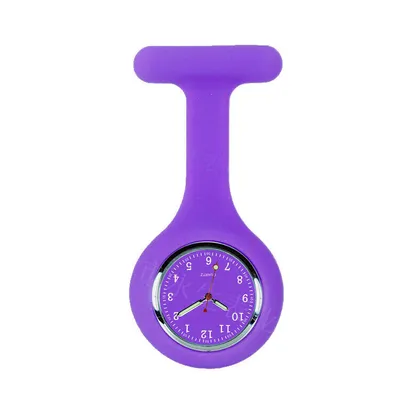 Produktbild von Nurse Watch Schwesternuhr Silikon Krankenschwesternuhr Pulsuhr Kitteluhr Pflege Violett ganzfarbig #12