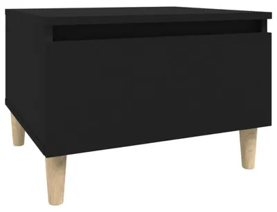 Image de Table d'appoint avec 1 tiroir, noire, 50x46x35 cm, en panneaux de particules