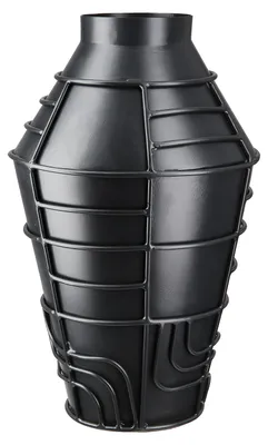 Produktbild von Gilde Vase, "Labyrinth", Metall, schwarz, VE 2, L. 16 cm, B. 16 cm, H. 27 cm 55271 4063387552711