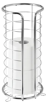 Toilettenpapier-Ständer aus Metall, 3 Rollen, silber, 36,8 cm