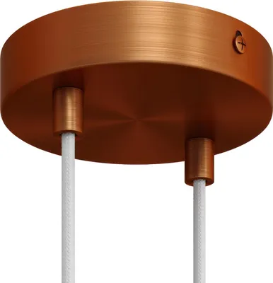 Image de Kit Creative-Cables pour rosace cylindrique en métal à 2 trous - Cylindrique, cuivre satiné