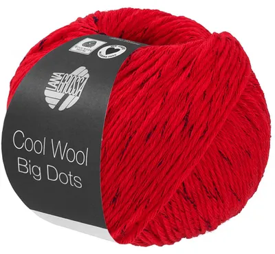 Produktbild von Lana Grossa COOL WOOL BIG DOTS 50 g Merinoklassiker mit effektvollen Tweednoppen Farbe 105 - Rot