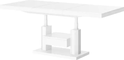 Produktbild von Design Couchtisch Tisch mit Schublade HM-120 Hochglanz stufenlos höhenverstellbar ausziehbar Esstisch