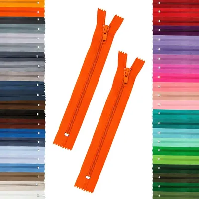 Immagine prodotto di 2 cerniere lampo a spirale da 5 mm, lunghezza 18 cm, monopezzo, con chiusura automatica, colore a scelta, colore: 523 arancione