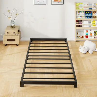 Produktbild von Einzelbett 90x200 cm - Metallbettgestell - Stahllattenstütze - Einfache Montage