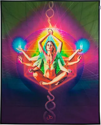 Produktbild von PSYWORK Schwarzlicht Stoffposter Neon "Resonance", 1,10x1,37m