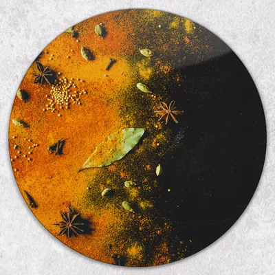 Produktbild von Glas-Herdabdeckplatten Glaskeramikkochfeld-Abdeckung Spritzschutz Glas Runden Schneidebrett fi40 cm - Gewürze Anis
