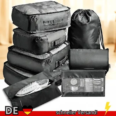 Produktbild von 7-teiliges Set Reisetasche Organizer Kleidung Gepäck Reiseveranstalter Decke