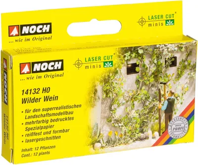 Produktbild von NOCH Wilder Wein, Laser-Cut Pflanzen H0 Spur, 12 Stück, für realistische Modelllandschaften
