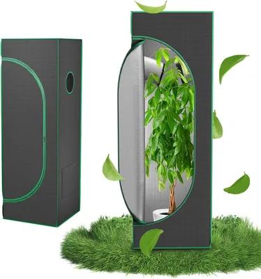 Image de QEENTOE, serre de culture intérieure de 40x40x120 cm, idéale pour la germination et la culture de légumes et d'herbes aromatiques