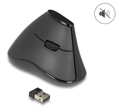 Produktbild von DeLOCK 12622, rechts, Vertikale Ausführung, Optisch, RF Wireless, 1000 DPI, Schwarz