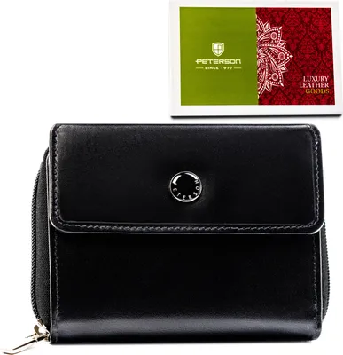 Obrázek produktu pro Peterson dámská peněženka RFID z přírodní kůže černá 13x10 cm