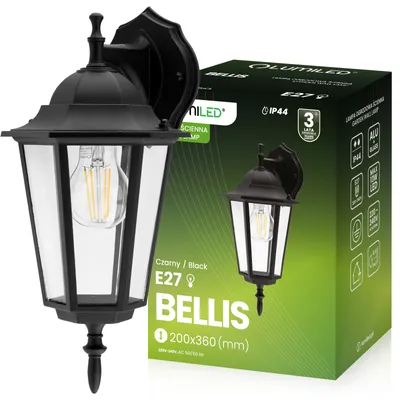 Produktbild von LUMILED Laterne Außenwandleuchte Vintage Außenleuchte 230V Wandlampe Wandleuchte Aluminium Glas schwarz spritzwasserdicht IP44 E27 Fassung abwärts